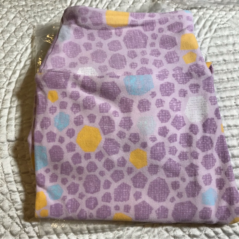 NEW Lularoes Tween Leggings (Size; Kids 8-14 Adults 00-0) Violet Purple Pattern